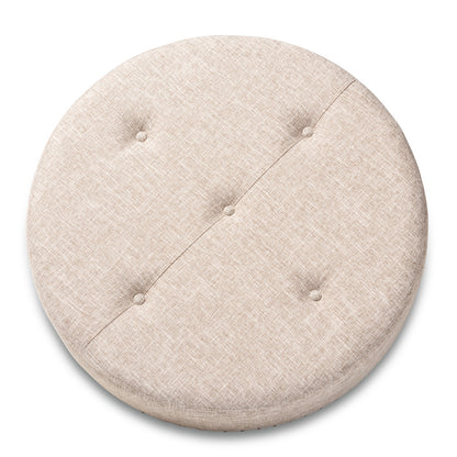Baxton Studio - Vinet Ottoman in Beige - JY17A200-Beige-Otto view 2