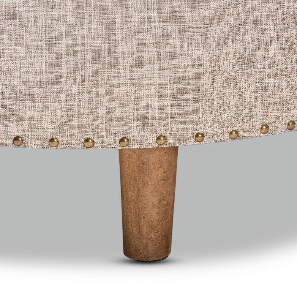 Baxton Studio - Vinet Ottoman in Beige - JY17A200-Beige-Otto view 4