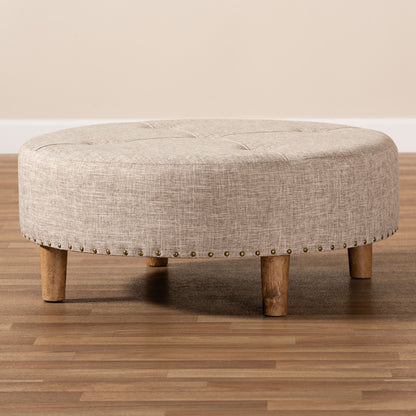 Baxton Studio - Vinet Ottoman in Beige - JY17A200-Beige-Otto view 6