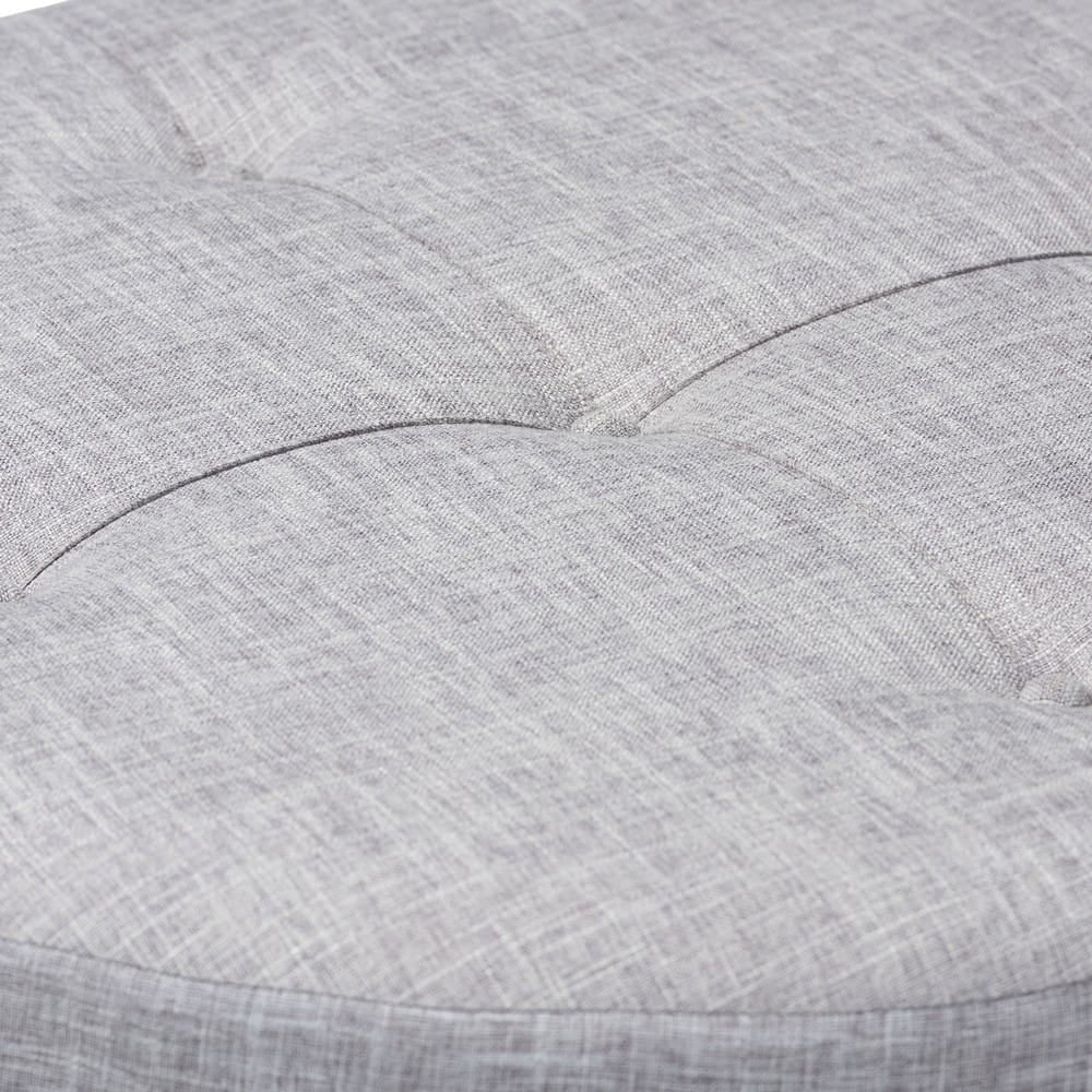 Baxton Studio - Vinet Ottoman in Gray - JY17A200-Light Grey-Otto view 3
