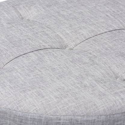 Baxton Studio - Vinet Ottoman in Gray - JY17A200-Light Grey-Otto view 3