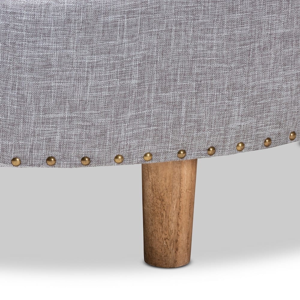 Baxton Studio - Vinet Ottoman in Gray - JY17A200-Light Grey-Otto view 4