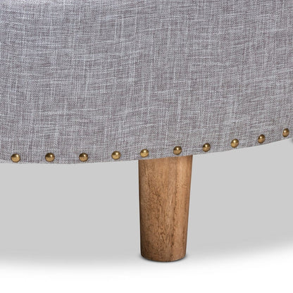 Baxton Studio - Vinet Ottoman in Gray - JY17A200-Light Grey-Otto view 4