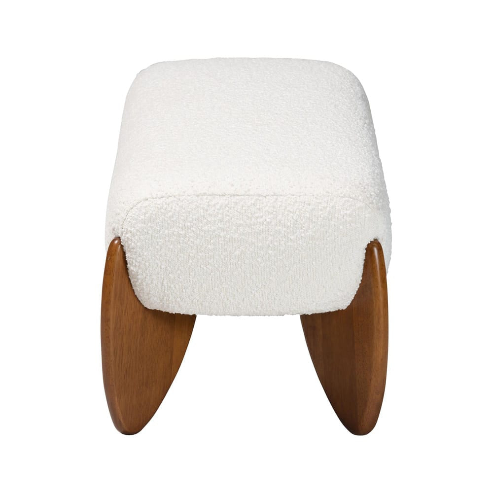 Baxton Studio - Vinicio Bench in Cream/Walnut Brown - BBT5520-Cream-Bench view 3