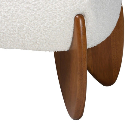 Baxton Studio - Vinicio Bench in Cream/Walnut Brown - BBT5520-Cream-Bench view 4