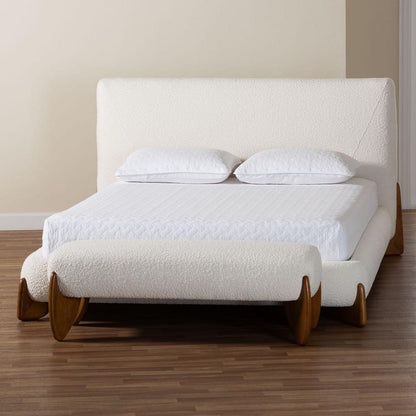 Baxton Studio - Vinicio King Bedroom Set in Cream/Walnut Brown - BBT61296-Cream-King 2PC Bedroom Set view 9
