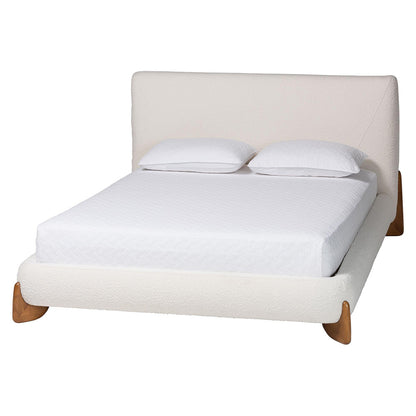 Baxton Studio - Vinicio King Size Bed in Cream/Walnut Brown - BBT61296-Cream-King view 1