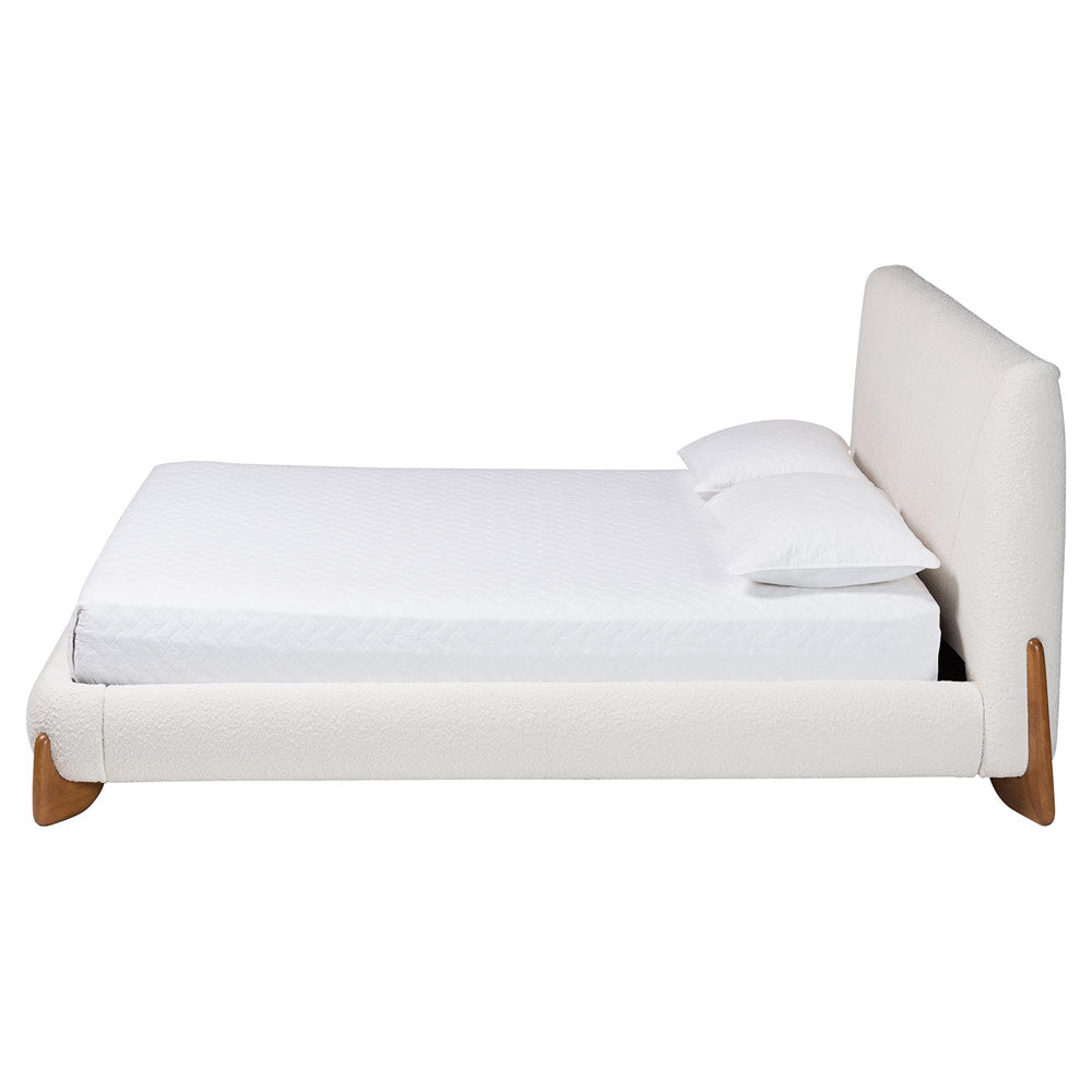 Baxton Studio - Vinicio King Size Bed in Cream/Walnut Brown - BBT61296-Cream-King view 2
