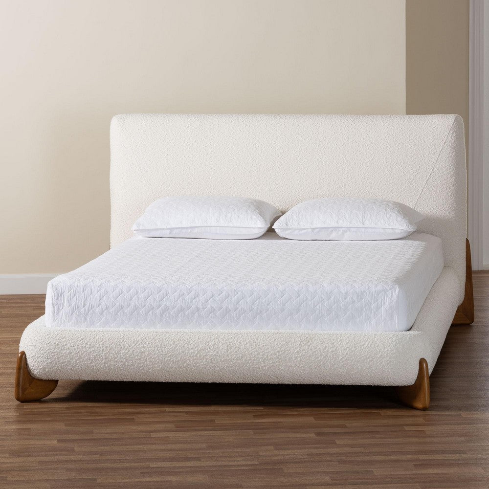 Baxton Studio - Vinicio King Size Bed in Cream/Walnut Brown - BBT61296-Cream-King view 8