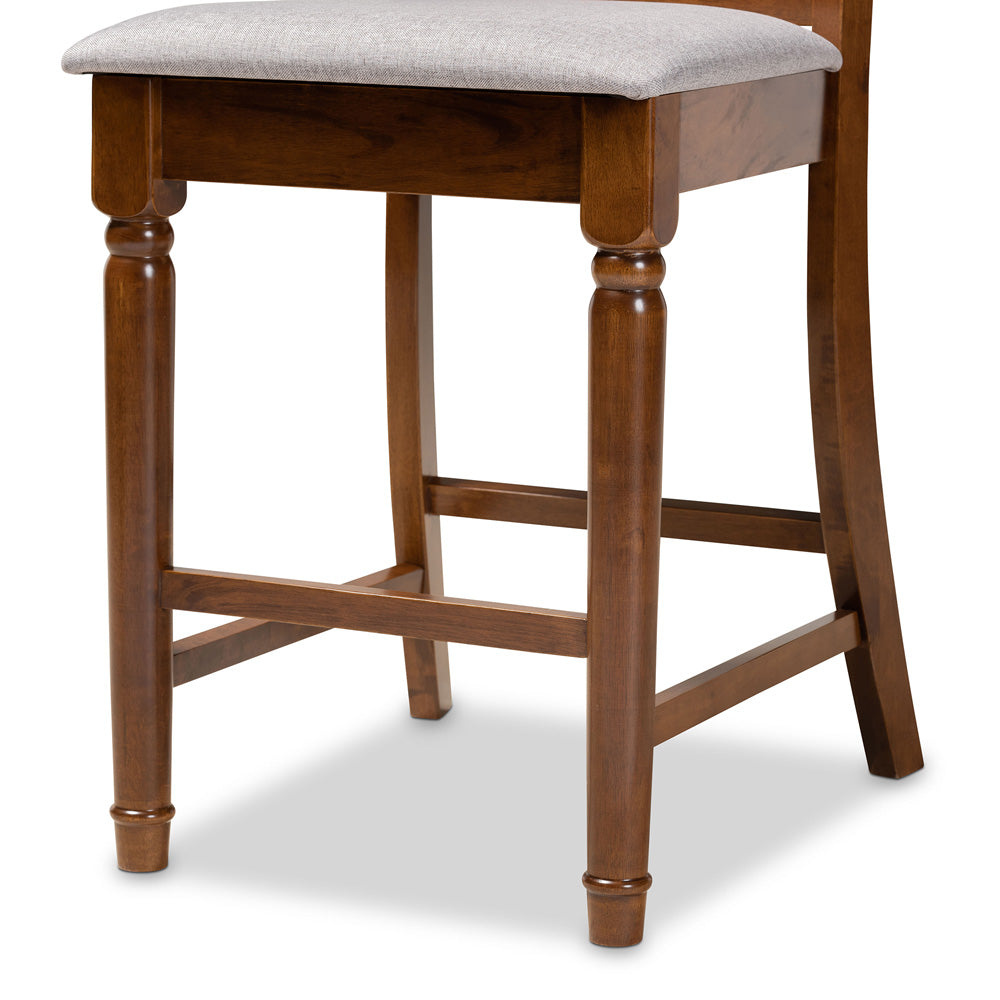 Baxton Studio - Violet Set of 2 Pub Stools in Grey/Walnut - RH323P-Grey/Walnut-PC view 5