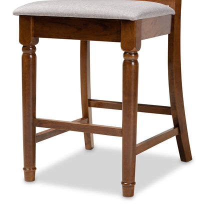 Baxton Studio - Violet Set of 2 Pub Stools in Grey/Walnut - RH323P-Grey/Walnut-PC view 5
