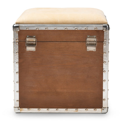 Baxton Studio - Violetta Storage Ottoman in Beige/Golden Oak - DSG17A102-Beige-Ottoman view 5