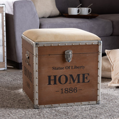 Baxton Studio - Violetta Storage Ottoman in Beige/Golden Oak - DSG17A102-Beige-Ottoman view 7