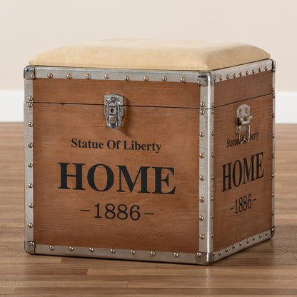 Baxton Studio - Violetta Storage Ottoman in Beige/Golden Oak - DSG17A102-Beige-Ottoman view 9