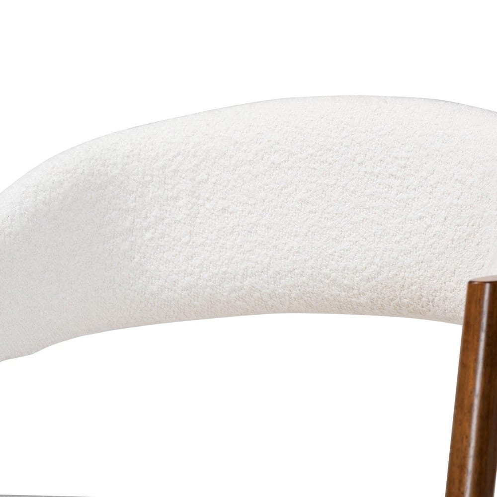 Baxton Studio - Virden Set of 2 Dining Chairs in White/Walnut Brown - Virden-White Boucle/Walnut-DC view 4