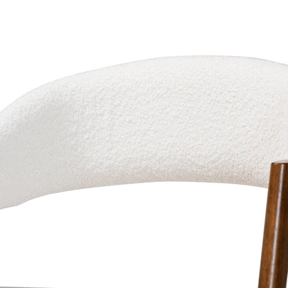 Baxton Studio - Virden Set of 2 Dining Chairs in White/Walnut Brown - Virden-White Boucle/Walnut-DC view 4