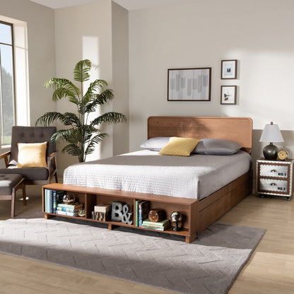 Baxton Studio - Vita King Size Bed in Ash Walnut - Vita-Ash Walnut-King view 9