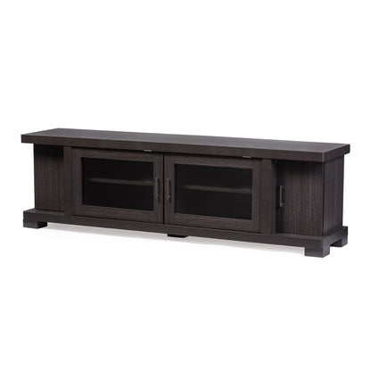Baxton Studio - Viveka TV Stand in Grey/Dark Brown - TV838076-Embosse view 1