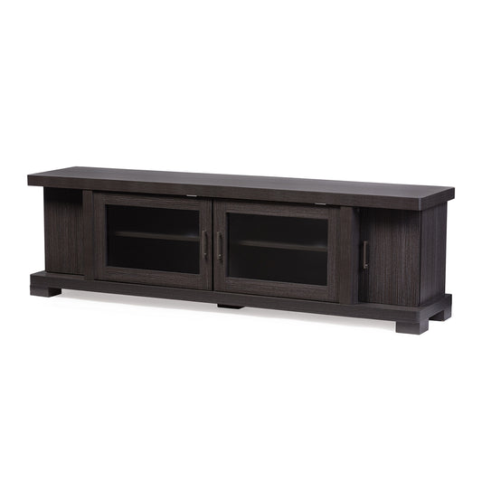 Baxton Studio - Viveka TV Stand in Grey/Dark Brown - TV838076-Embosse view 1