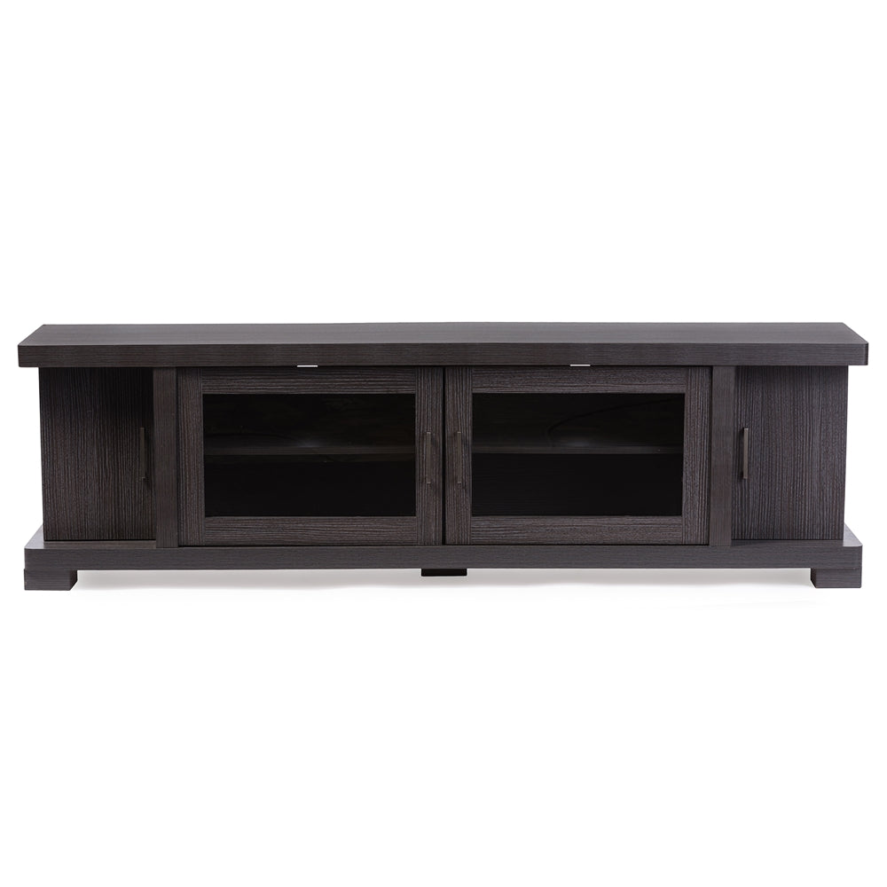 Baxton Studio - Viveka TV Stand in Grey/Dark Brown - TV838076-Embosse view 2