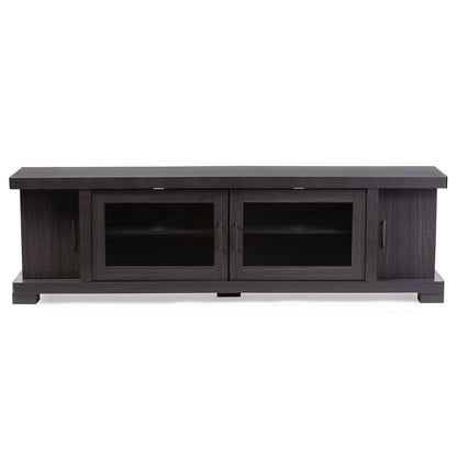 Baxton Studio - Viveka TV Stand in Grey/Dark Brown - TV838076-Embosse view 2