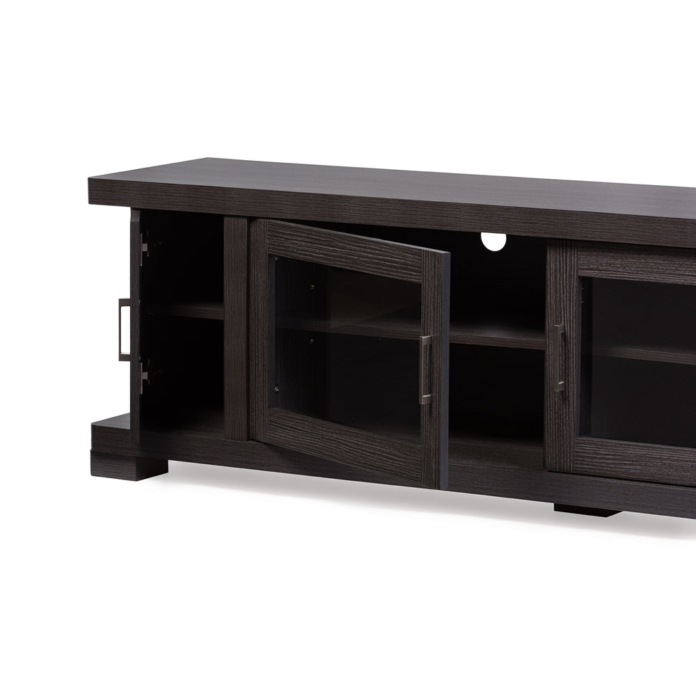 Baxton Studio - Viveka TV Stand in Grey/Dark Brown - TV838076-Embosse view 3