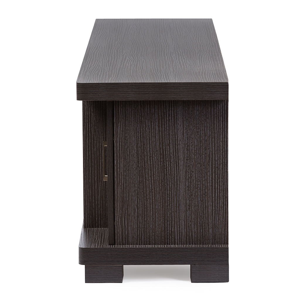 Baxton Studio - Viveka TV Stand in Grey/Dark Brown - TV838076-Embosse view 4