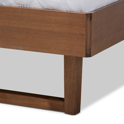 Baxton Studio - Viviana King Size Bed in Light Gray/Walnut - Viviana-Light Grey/Ash Walnut-King view 5