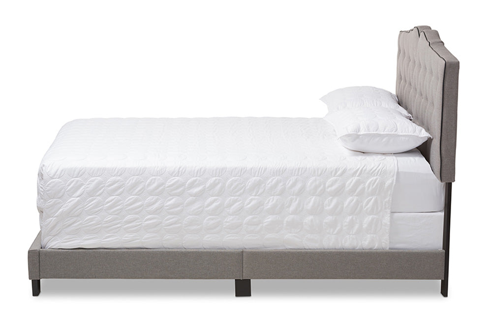 Baxton Studio - Vivienne Full Size Bed - CF8747-P-Light Grey-Full view 2