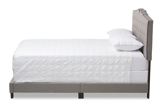 Baxton Studio - Vivienne Full Size Bed - CF8747-P-Light Grey-Full view 2