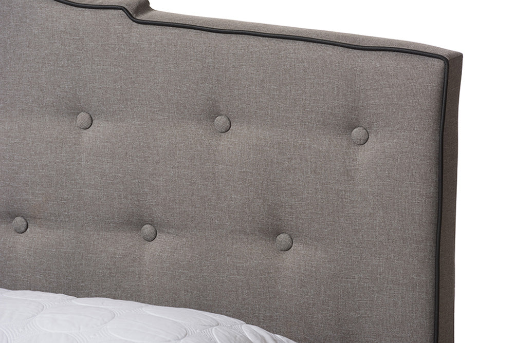Baxton Studio - Vivienne Full Size Bed - CF8747-P-Light Grey-Full view 4