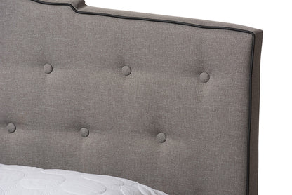 Baxton Studio - Vivienne Full Size Bed - CF8747-P-Light Grey-Full view 4