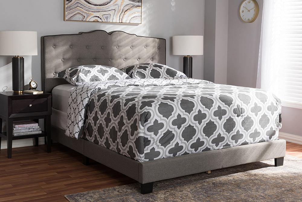 Baxton Studio - Vivienne Full Size Bed - CF8747-P-Light Grey-Full view 5