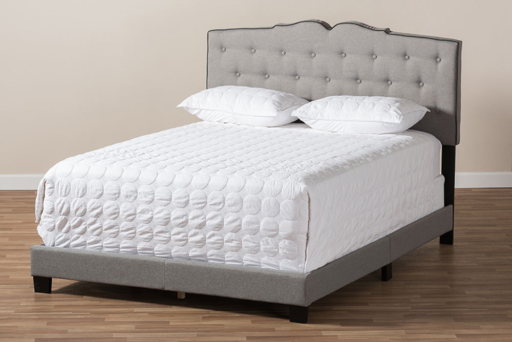 Baxton Studio - Vivienne Full Size Bed - CF8747-P-Light Grey-Full view 7