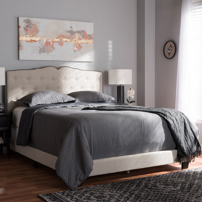 Baxton Studio - Vivienne Full Size Bed in Light Beige - CF8747-P-Light Beige-Full view 6