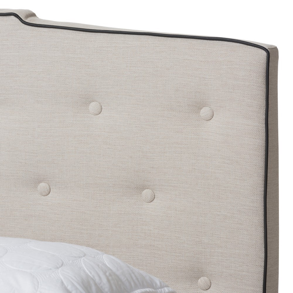 Baxton Studio - Vivienne King Size Bed in Light Beige - CF8747-P-Light Beige-King view 4