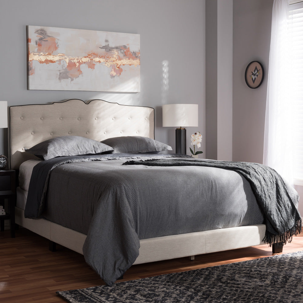 Baxton Studio - Vivienne King Size Bed in Light Beige - CF8747-P-Light Beige-King view 6