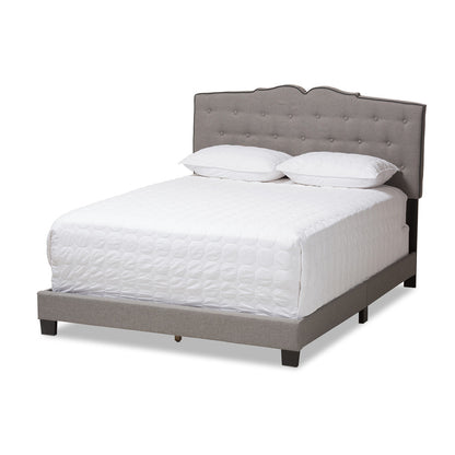 Baxton Studio - Vivienne Queen Size Bed in Light Grey - CF8747-P-Light Grey-Queen view 1