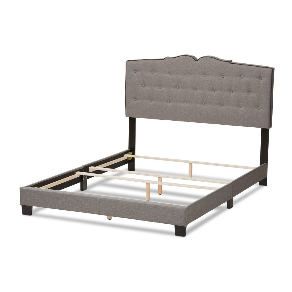 Baxton Studio - Vivienne Queen Size Bed in Light Grey - CF8747-P-Light Grey-Queen view 3