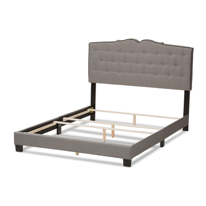 Baxton Studio - Vivienne Queen Size Bed in Light Grey - CF8747-P-Light Grey-Queen view 3
