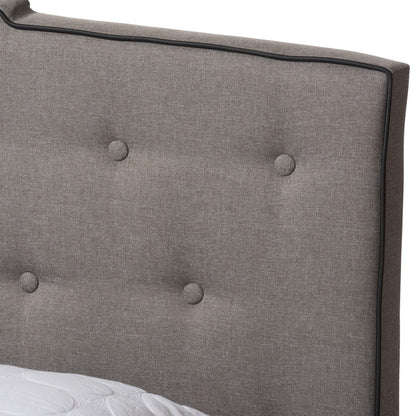 Baxton Studio - Vivienne Queen Size Bed in Light Grey - CF8747-P-Light Grey-Queen view 4