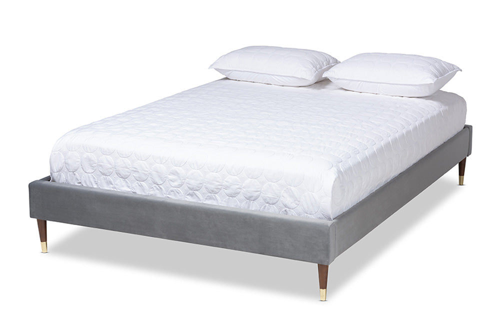 Baxton Studio - Volden Full Size Bed - BBT6598A1-Dark Grey-Full view 1