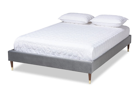 Baxton Studio - Volden Full Size Bed - BBT6598A1-Dark Grey-Full view 1