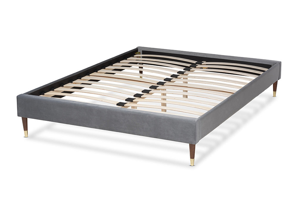 Baxton Studio - Volden Full Size Bed - BBT6598A1-Dark Grey-Full view 3