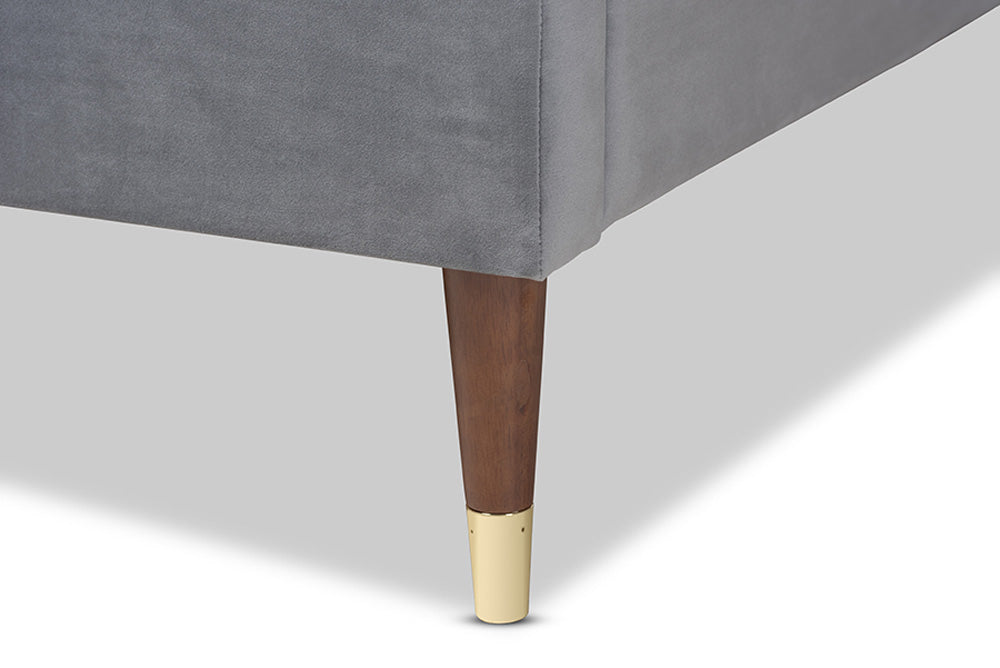Baxton Studio - Volden Full Size Bed - BBT6598A1-Dark Grey-Full view 4