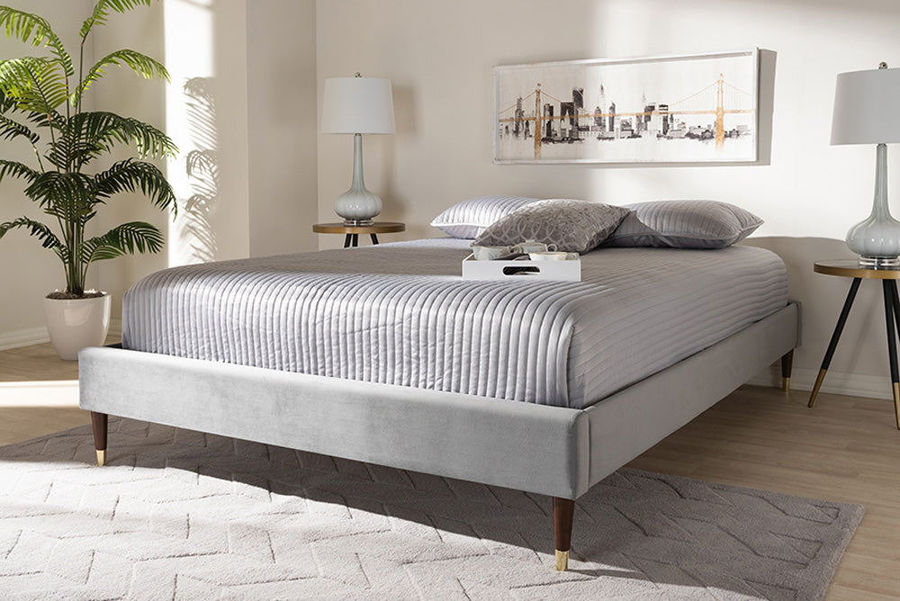 Baxton Studio - Volden Full Size Bed - BBT6598A1-Dark Grey-Full view 5