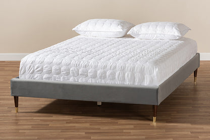 Baxton Studio - Volden Full Size Bed - BBT6598A1-Dark Grey-Full view 6