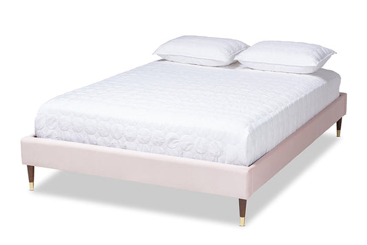 Baxton Studio - Volden Full Size Bed - BBT6598A1-Light Pink-Full view 1