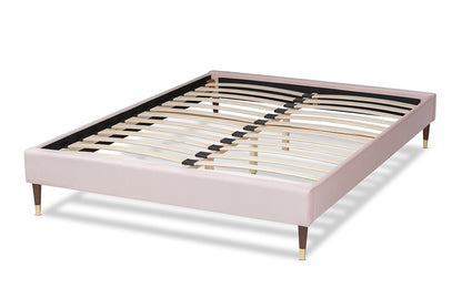 Baxton Studio - Volden Full Size Bed - BBT6598A1-Light Pink-Full view 3