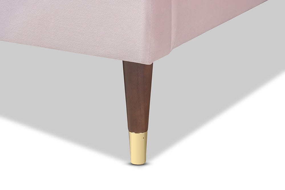 Baxton Studio - Volden Full Size Bed - BBT6598A1-Light Pink-Full view 4